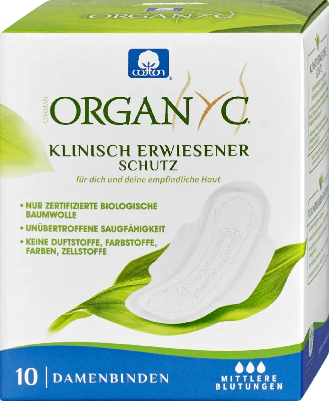 Organyc Damenbinden für mittlere Blutungen