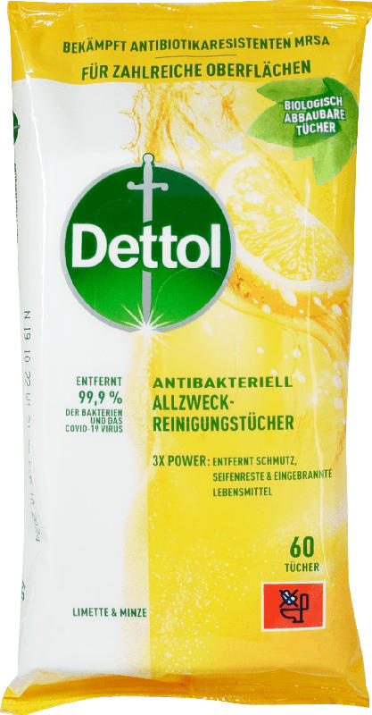 Dettol Allzweck-Reinigungstücher - Limette & Minze