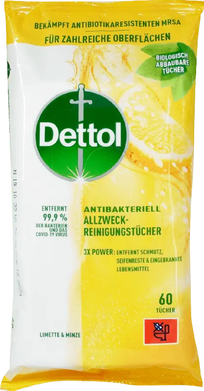 Dettol Allzweck-Reinigungstücher - Limette & Minze