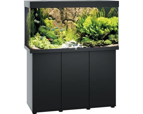 Aquariumkombination JUWEL Rio 350 SBX mit LED-Beleuchtung, Heizer, Filter und Unterschrank, schwarz