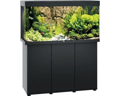 Aquariumkombination JUWEL Rio 350 SBX mit LED-Beleuchtung, Heizer, Filter und Unterschrank, schwarz