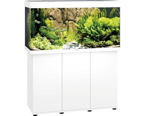 Aquariumkombination JUWEL Rio 350 SBX mit LED-Beleuchtung, Heizer, Filter und Unterschrank, weiß