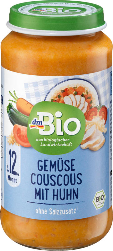dmBio Menü Gemüse Couscous mit Huhn