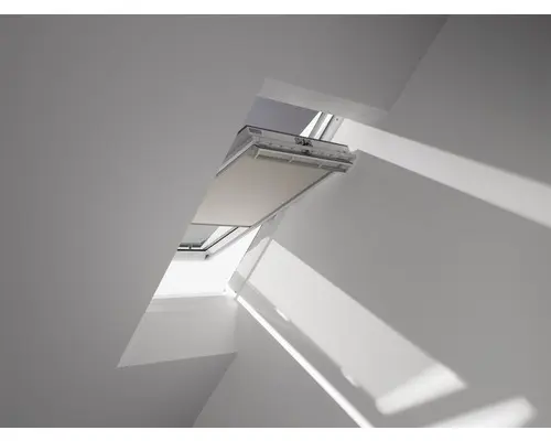 VELUX Vorteils-Set Hitzeschutz-Markise transparent schwarz und Verdunkelungsrollo beige DOP S08 1085S