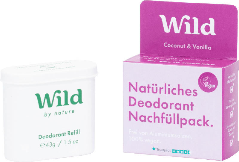 Wild Natürliches Deodorant Nachfüllpack Coconut & Vanilla