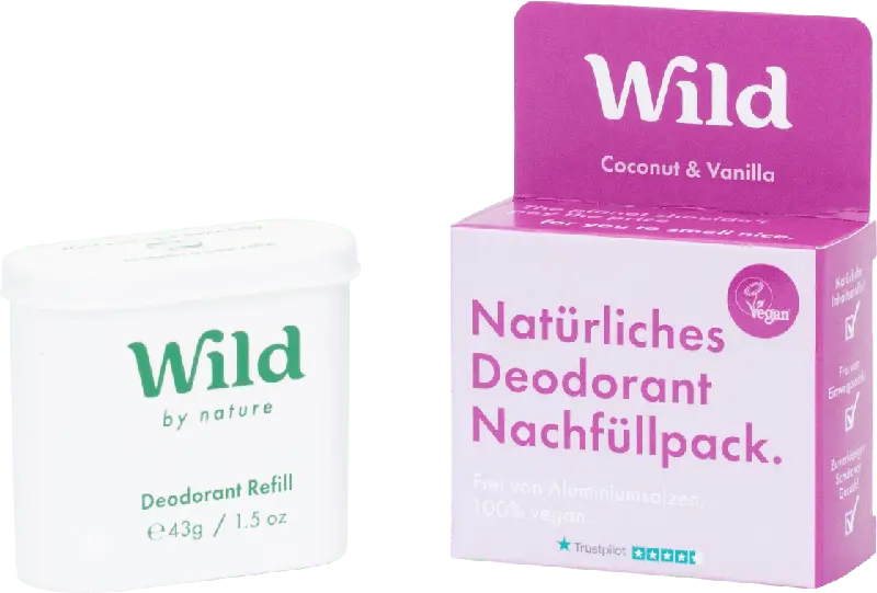Wild Natürliches Deodorant Nachfüllpack Coconut & Vanilla