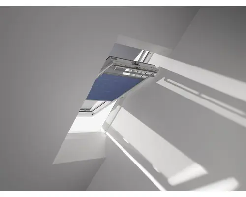 VELUX Vorteils-Set Hitzeschutz-Markise transparent schwarz und Wabenplissee Faltstore blau FOP U04 1156S