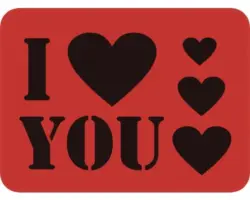 Dekorschablone I love you 56 x 43 cm