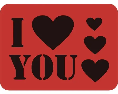 Dekorschablone I love you 56 x 43 cm