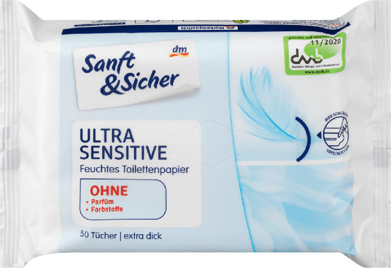Sanft&Sicher Ultra Sensitive Feuchtes Toilettenpapier