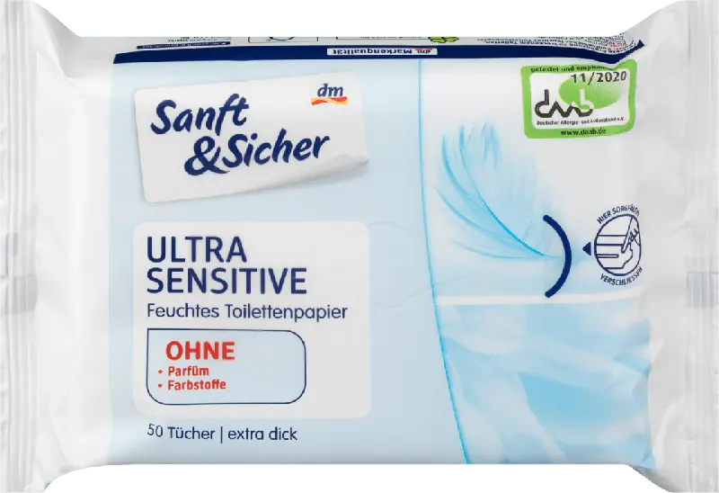 Sanft&Sicher Ultra Sensitive Feuchtes Toilettenpapier