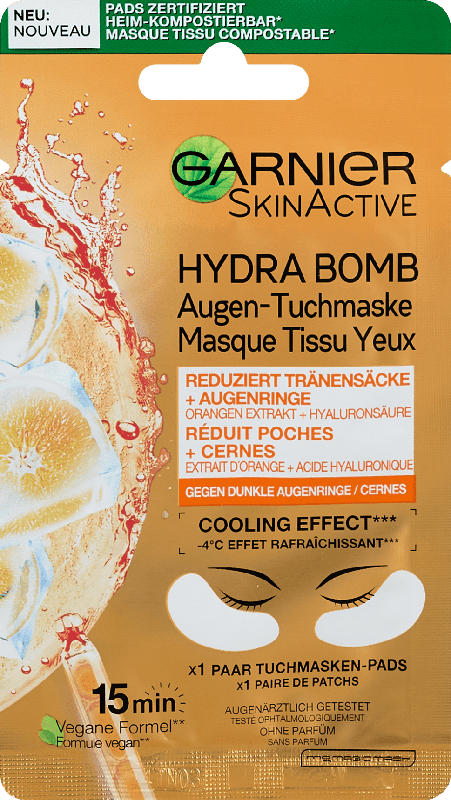 Garnier Skin Active Hydra Bomb Augen-Tuchmaske gegen dunkle Augenringe (1 Paar)