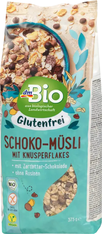 dmBio Knuspermüsli Schoko mit Knusperflakes glutenfrei