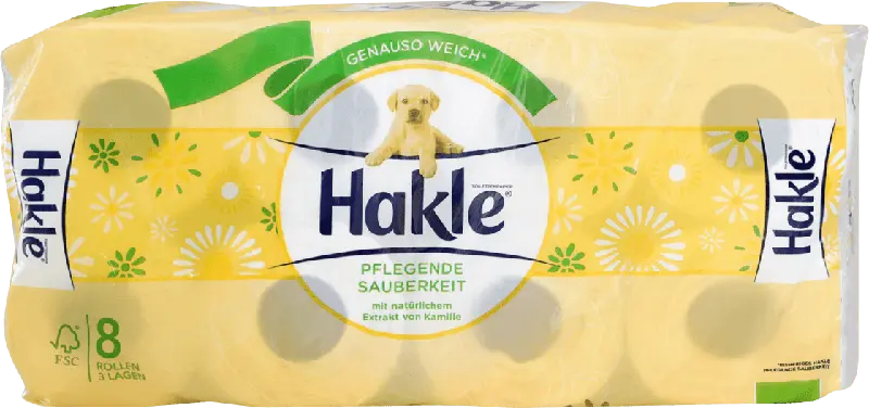 Hakle Toilettenpapier Pflegende Sauberkeit 3-lagig (8x140 Blatt)