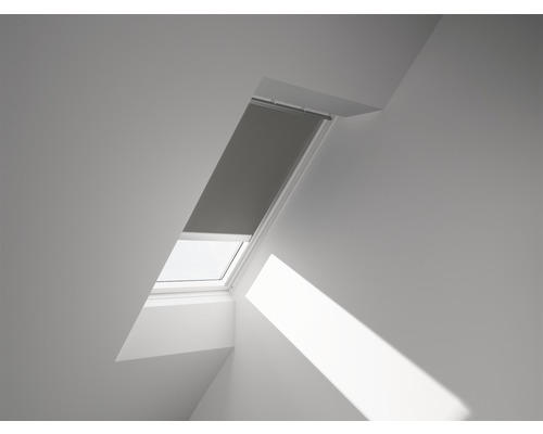 VELUX Verdunkelungsrollo uni grau solarbetrieben Rahmen aluminium DSL M04 0705S