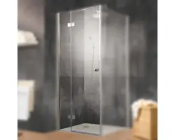 Drehtür für Seitenwand Schulte Monaco 900x2000 mm Anschlag links Echtglas Klar hell chromoptik