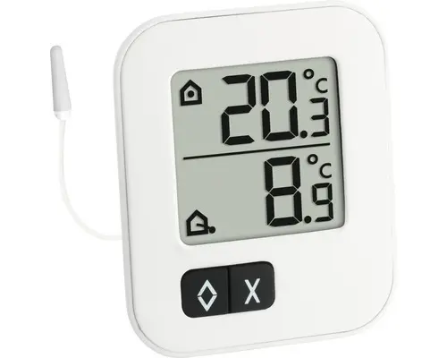 Innen- und Außenthermometer Digital TFA "MOXX" Kunststoff weiß