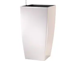 Pflanzvase Lafiora Kunststoff 31x31x57 cm weiß glanz