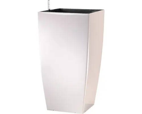 Pflanzvase Lafiora Kunststoff 31x31x57 cm weiß glanz