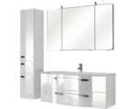 Hornbach Badmöbel-Set Pelipal Xpressline 4005 Glas 200x157x49 cm Glaswaschbecken weiß hochglanz mit LED-Beleuchtung
