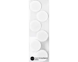 Magnete weiß Ø 2 cm 6er-Set