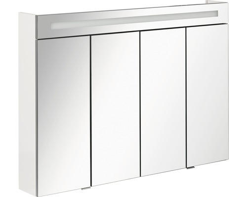 LED-Spiegelschrank Fackelmann Stanford 4-türig 110x78,5x16,5 cm weiß