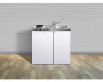 Hornbach Miniküche Stengel Kitchenline MK90 90x60 cm Becken rechts weiß glänzend mit Kochfeld