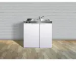 Hornbach Miniküche Stengel Kitchenline MK90 90x60 cm Becken rechts weiß glänzend mit Kochfeld