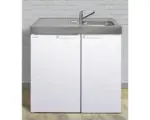 Hornbach Miniküche Stengel Kitchenline MK90 90x60 cm Becken rechts weiß glänzend