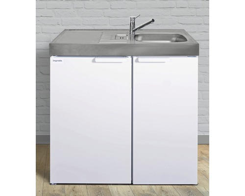 Miniküche Stengel Kitchenline MK90 90x60 cm Becken rechts weiß glänzend