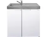 Hornbach Miniküche Stengel Kitchenline MK90 90x60 cm Becken links weiß glänzend