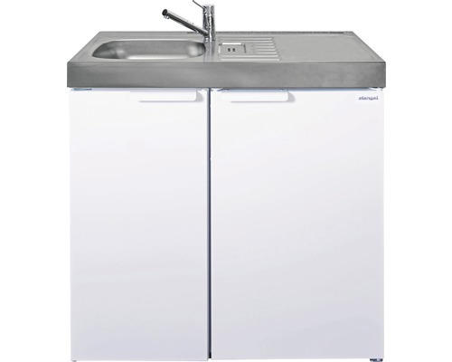 Miniküche Stengel Kitchenline MK90 90x60 cm Becken links weiß glänzend