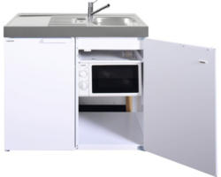 Miniküche Stengel Kitchenline MKM100 100x60 cm Becken rechts weiß glänzend