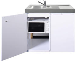 Miniküche Stengel Kitchenline MKM100 100x60 cm Becken links weiß glänzend