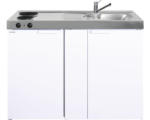 Hornbach Miniküche Stengel Kitchenline MK120 120x60 cm Becken rechts weiß glänzend mit Kochfeld