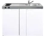 Hornbach Miniküche Stengel Kitchenline MK120 120x60 cm Becken rechts weiß glänzend mit Kochfeld