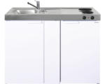 Hornbach Miniküche Stengel Kitchenline MK120 120x60 cm Becken links weiß glänzend mit Kochfeld