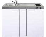 Hornbach Miniküche Stengel Kitchenline MK120A 120x60 cm Becken links weiß glänzend mit Kochfeld