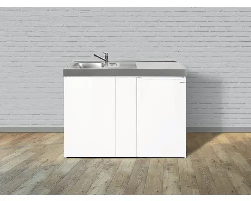 Miniküche Stengel Easyline ME100 100x60 cm Becken links weiß glänzend