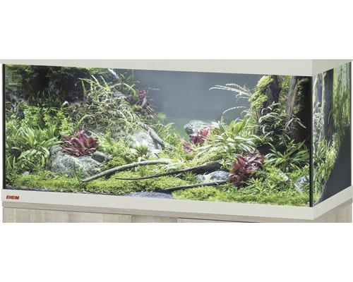 Aquarium, Glasbecken EHEIM GB 105 vivalineLED 180, ca. 101 x 41 x 49 cm, ca. 180 l, nur mit oberer Blende, eiche grau, ohne Beleuchtung und weitere Technik, ohne Inhalt