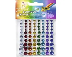Schmucksteine selbstklebend bunt 80er-Set