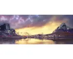 Hornbach Glasbild Mountain Skyline II 30x80 cm GLA1852