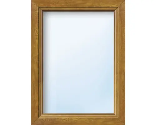 Kunststofffenster Festelement ARON Basic weiß/golden oak 450x500 mm (nicht öffenbar)