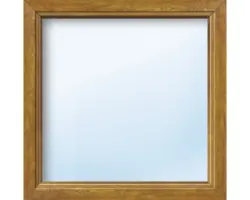 Kunststofffenster Festelement ARON Basic weiß/golden oak 750x800 mm (nicht öffenbar)