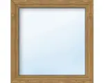 Hornbach Kunststofffenster ARON Basic weiß/golden oak 650x650 mm DIN Links