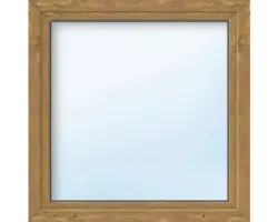 Kunststofffenster ARON Basic weiß/golden oak 900x850 mm DIN Rechts