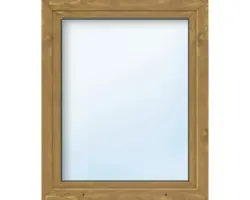Kunststofffenster ARON Basic weiß/golden oak 650x900 mm DIN Links