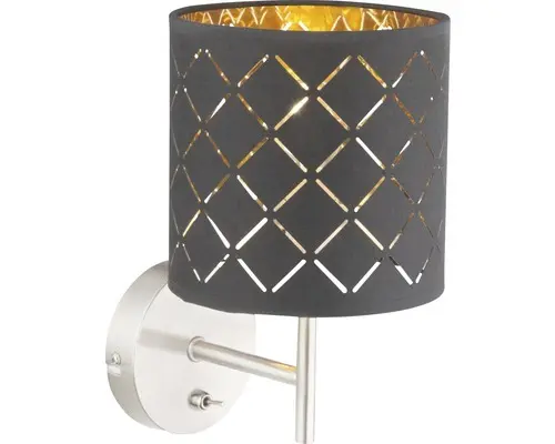 Wandleuchte Clarke 1-flammig schwarz/gold