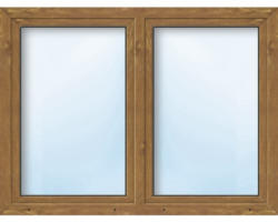 Kunststofffenster 2.Flg.mit Stulppfosten ESG ARON Basic weiß/golden oak 1100x1500 mm