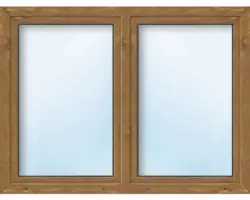 Kunststofffenster 2.Flg ARON Basic weiß/golden oak 1300x650 mm